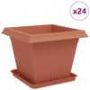vidaXL Blument&ouml;pfe 24 stk. Ziegelrot Kunststoff