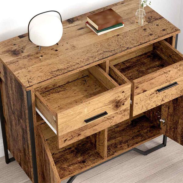 vidaXL Sideboard mit Schubladen Altholz 79,5 x 35,5 x 74,5 cm