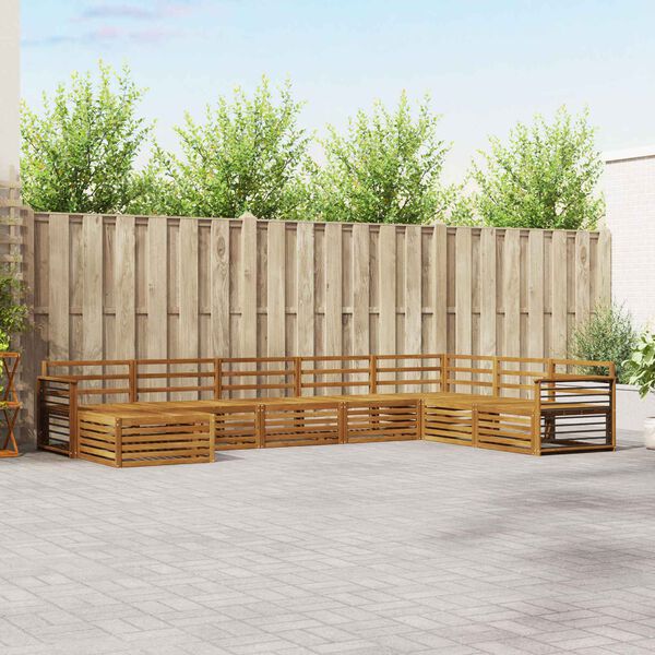 vidaXL Sofagarnituren 8 pcs Natur Massivholz Akazie