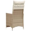 vidaXL Gartensessel mit Kissen Verstellbar Beige Poly Rattan