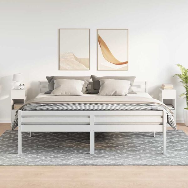 vidaXL Nachttische 2 Stk. mit Schublade Wei&szlig; 25x31x66 cm