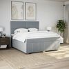 vidaXL Boxspringbett mit Matratze Hellgrau 180x200 cm Stoff