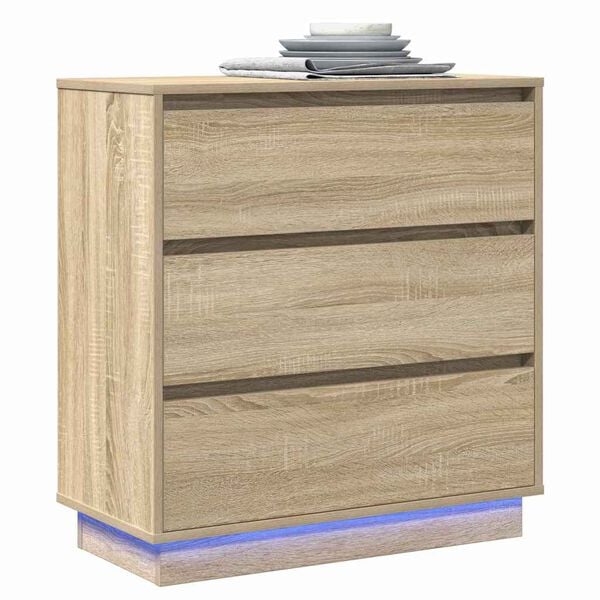 vidaXL Nachttisch Sonoma-Eiche 71 x 34,5 x 75 cm Holzwerkstoff
