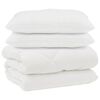 vidaXL Decke mit Kissen 3 pcs Wei&szlig; Mikrofaser und Daunenfedern