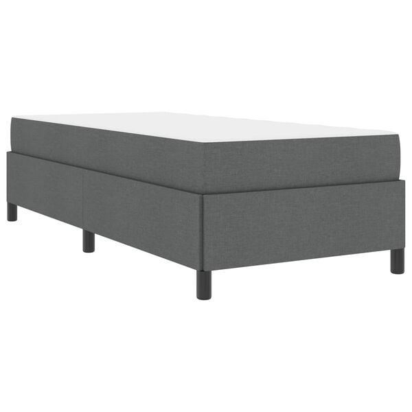 vidaXL Boxspringbett mit Matratze Dunkelgrau 90 x 190 cm Stoff