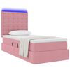 vidaXL Bett mit Stauraum und LED mit Matratze Rosa 90 x 190 cm Samt