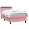 vidaXL Boxspringbett mit Matratze Rosa 90x220 cm Samt