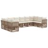 vidaXL Gartensofa-set 10 pcs Beige Poly-Rattan