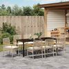 vidaXL Garten Essgruppe 9 pcs Beige Poly-Rattan