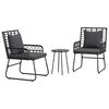 vidaXL Garten Essgruppe 3 stk. Schwarz und Anthrazit Poly-Rattan