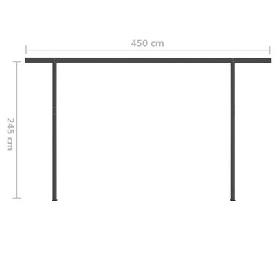 vidaXL Markise Automatisch Einziehbar mit Pfosten 4,5x3,5 m Creme