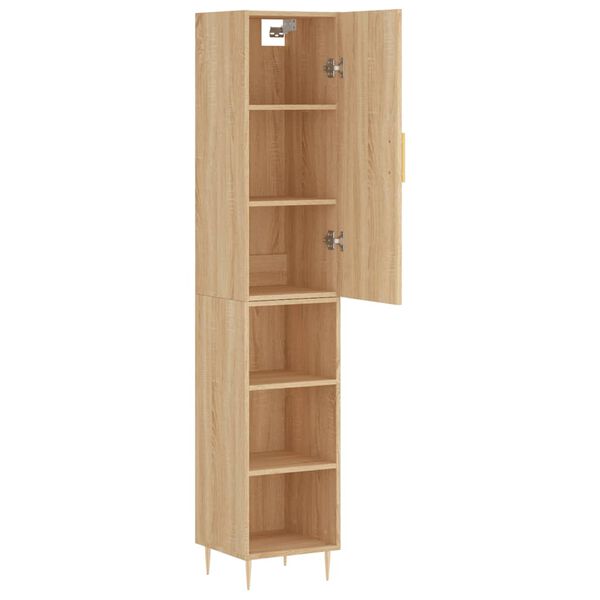 vidaXL Highboard Sonoma-Eiche 34,5x34x180 cm Holzwerkstoff
