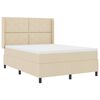 vidaXL Boxspringbett mit Matratze Creme 160 x 200 cm Stoff