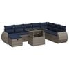 vidaXL 9-tlg. Garten-Sofagarnitur mit Kissen Braun Poly Rattan Akazie