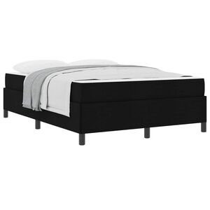 vidaXL Boxspringbett mit Matratze Schwarz 140 x 190 cm Stoff