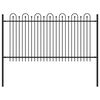 vidaXL Spitzenbogenzaun Schwarz 200 x 150 cm Pulverbeschichteter Stahl