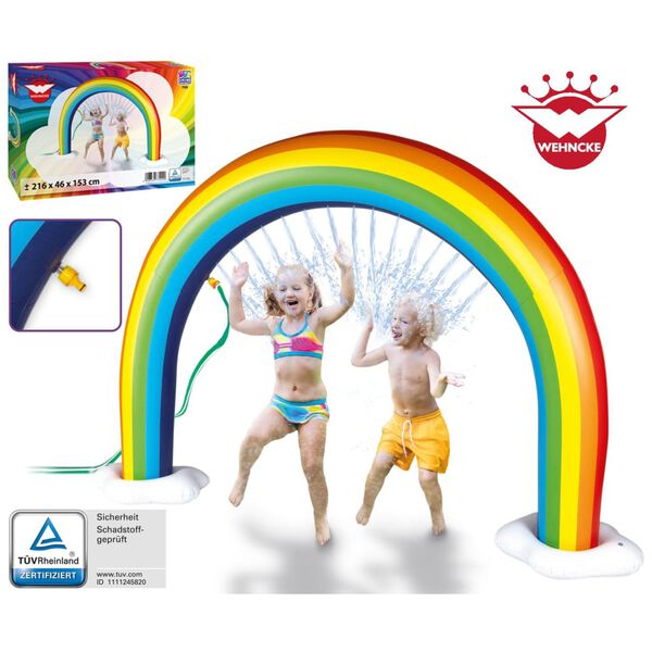 Happy People Regenbogen-Sprinkler Aufblasbar 216x46x153 cm