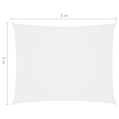 vidaXL Sonnensegel Oxford-Gewebe Rechteckig 3x5 m Weiß