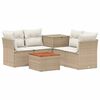 vidaXL Sofa Set 6 stk. Beige und Cremewei&szlig; Polyrattan und Stahl