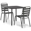 vidaXL 3-tlg. Bistro-Set Stahl Dunkelgrau