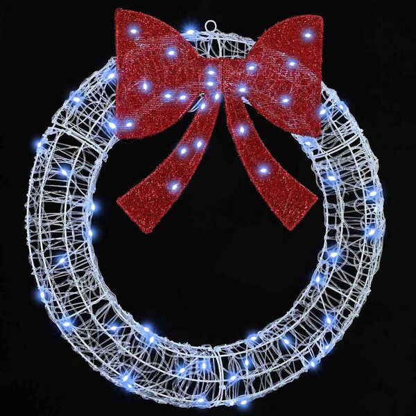 vidaXL Kranz mit 60 LEDs Kaltwei&szlig; 75 cm Acryl