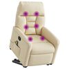 vidaXL Massagesessel mit Aufstehhilfe Creme Stoff