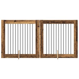 vidaXL Hundetor mit St&auml;ndern 2 pcs Altholz 100 x 100 cm Holzwerkstoff