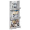 vidaXL Magazinregal Beton Grau 43 x 11 x 102 cm Holzwerkstoff