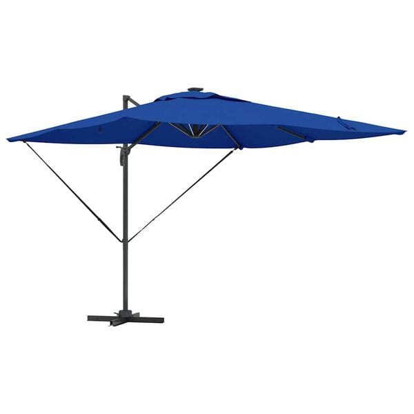 vidaXL Sonnenschirm mit LED-Lichtleisten Azure Blau 286 x 284 x 270 cm