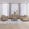 vidaXL 3-tlg. Sofagarnitur mit Kissen Cappuccino-Braun Kunstleder