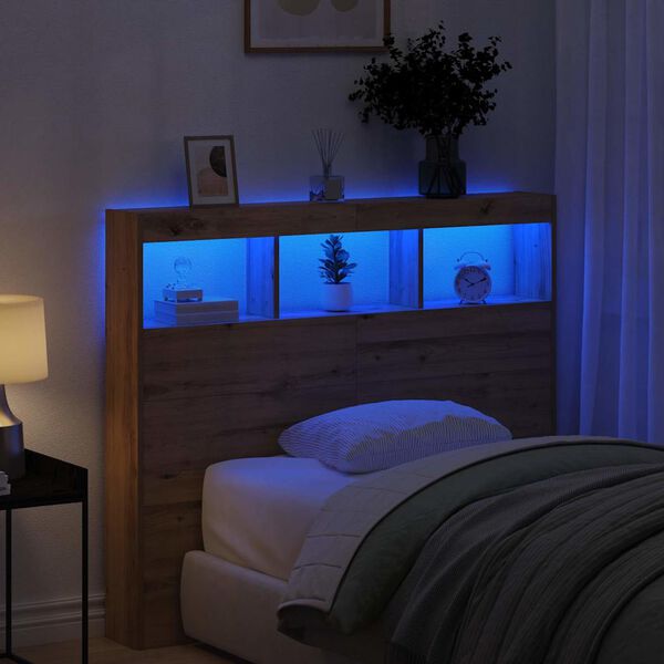 vidaXL Kopfteil Artisan-Eiche 120 x 17 x 102 cm Holzwerkstoff