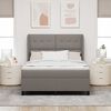 vidaXL Boxspringbett mit Matratze Taupe 160 x 200 cm Stoff