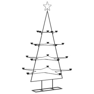vidaXL Metall-Weihnachtsbaum für Dekorationen Schwarz 140 cm