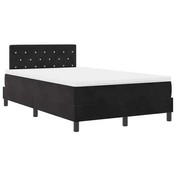 vidaXL Boxspringbett mit Matratze Schwarz 120 x 200 cm Samt