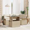vidaXL Garten-Sofa-Set mit Kissen 5 pcs Beige Poly Rattan