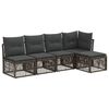 vidaXL Gartensofa-set 5 stk. Grau Poly-Rattan