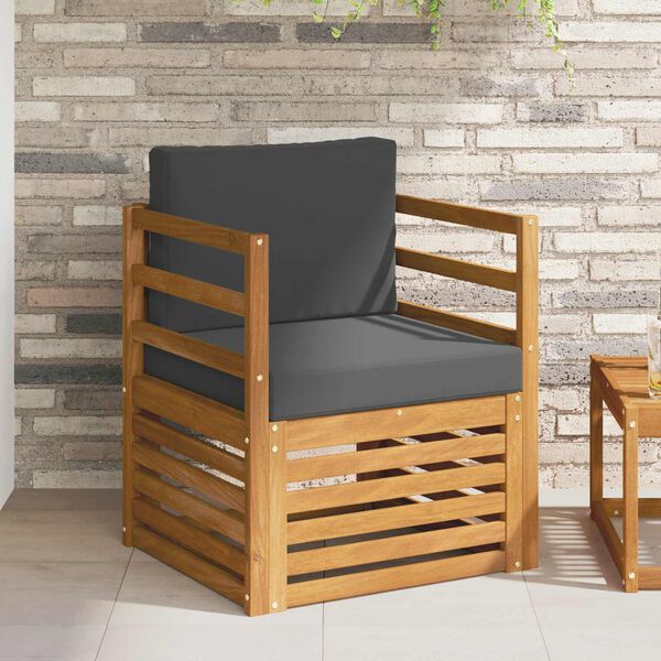 vidaXL Outdoor-Sofagarnitur Massives Akazienholz und Polyester Natur