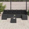 vidaXL Garten-Sofa-Set mit Kissen 8 pcs Schwarz Poly-Rattan