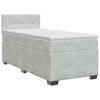 vidaXL Boxspringbett mit Matratze Hellgrau 90 x 200 cm Samt