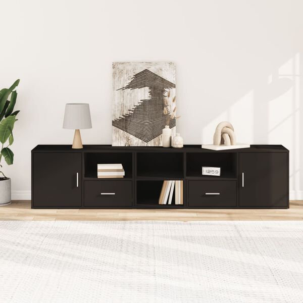 vidaXL Eckregal Schwarz 200x40x45 cm Holzwerkstoff