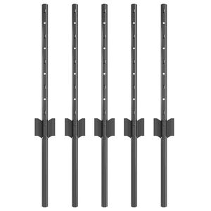 vidaXL Zaunpfosten 5 pcs Grau 40 cm Stahl