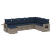 vidaXL 8-teiliges Gartensofa-Set mit Kissen, grau, Polyrattan