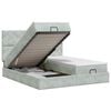 vidaXL Ottoman Bett mit Matratze mit Kopfteil 2 Stk. Hellgrau Samt