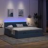 vidaXL Ottoman-Bett mit Matratzen & LEDs Blau 160x200 cm Stoff