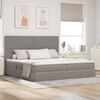 vidaXL Bett mit Stauraum und LED mit LED Taupe 200 x 200 cm Polyester