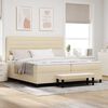 vidaXL Boxspringbett mit Matratze Creme 200 x 200 cm Stoff