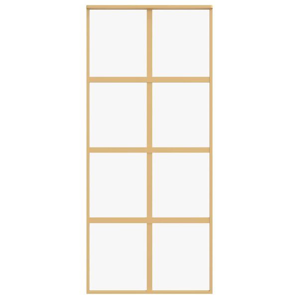 vidaXL Schiebet&uuml;r Golden 90x205 cm ESG-Klarglas und Aluminium