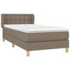 vidaXL Boxspringbett mit Matratze Taupe 90x190 cm Stoff