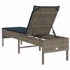 vidaXL Sonnenliege mit Auflage Grau 55x200x44 cm Poly Rattan