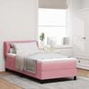 vidaXL Boxspringbett mit Matratze mit Kopfteil Rosa 90 x 200 cm Samt